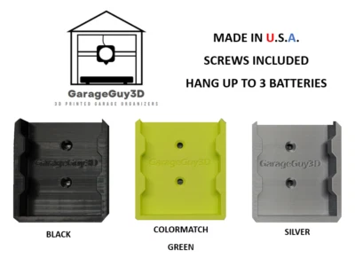 GARAGEGUY3D Ryobi 40V Battery Hanger / Wall Mount