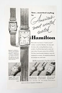 Hamilton Uhr Vintage Anzeige 1952 Americas Most Wanted Uhren Werbung - Bild 1 von 3