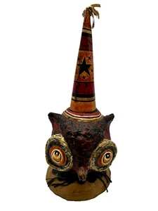 Johanna Parker Primitivos Por Kathy Halloween Búho Figura 2007 Cuerno Sombrero Hooty - Imagen 1 de 7