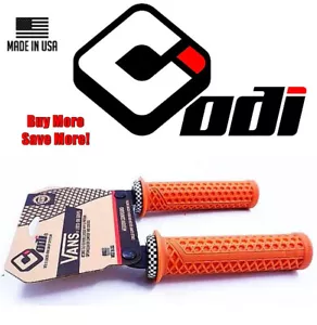 NEW ODI Vans Lock On Bike Grips Waffle Gum Brown Checkered Black Clamps MTB BMX - Picture 1 of 3