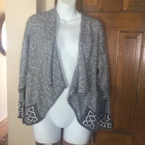 Bill Baber Cardigan Sweater Montrose Jacket Open Front GrayOne Size Sm Med Lg - Picture 1 of 11