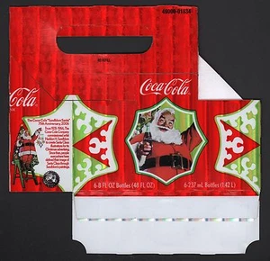Coca Cola Karton 6er Pack Flaschenkoffer - 2006 75th Anniversary Sundblom Santa A - Bild 1 von 2