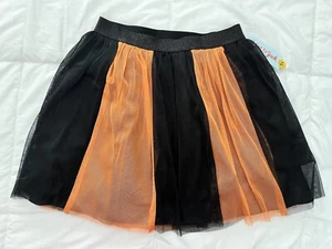 Cat & Jack Halloween Orange And Black Tutu Skirt sz. L 10/12 with Glitter Waist - Picture 1 of 5