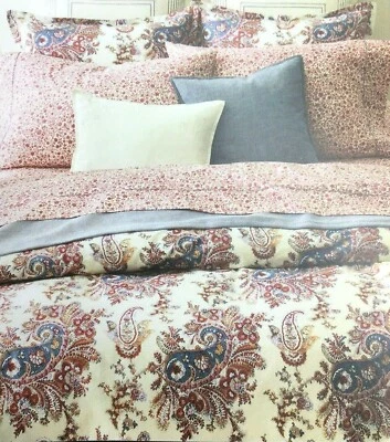 3pc Ralph Lauren Juliet Paisley Floral Full/Queen Duvet Cover Set 2 Shams Berry - Image 1 of 4