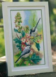 Chickadees & Blossoms - Vervaco Cross Stitch Kit New - Picture 1 of 1