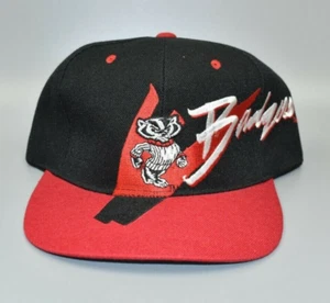 Wisconsin Badgers Vintage Drew Pearson Snapback Cap Hat - NWT - Picture 1 of 5