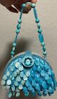 Expressions NYC Turquoise Clutch teardrop marbled beads 7"