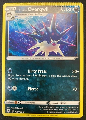 Hisuian Overwqil 091/189 - Pokemon TCG - Astral Radiance - Misprint CRIMPED - Image 1 of 2