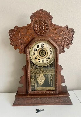 Antiguo reloj victoriano Eastlake Ingraham salón manto no funciona Foto 1 de 4