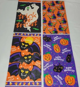 Vintage Halloween Paper Treat Bags Candy Sacks Ghost Black Cats Witch Bats 90s - Picture 1 of 12