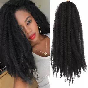 18" Marley Braiding Crochet Hair Afro Kinky Curly Marley Hair For Twists Braids - Bild 1 von 30