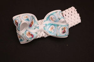 Baby Toddler Girl Frozen Elsa Anna Hair Bow Headband Costume Birthday Bow OSFA - Picture 1 of 4
