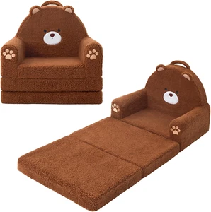 Foldable Bear Chair Kids Couch Sofa Recliner For Toddler Girls Boys Playroom - Picture 1 of 11