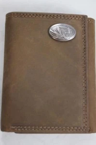 ZEP PRO NCAA Missouri Tigers Caballo Loco Cuero Triple Cartera Caja de Regalo de Lata - Imagen 1 de 12