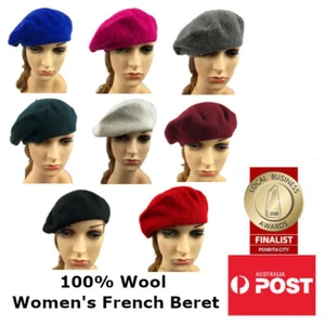 100% Wool Classic Adults Unisex French Beret - Picture 1 of 21
