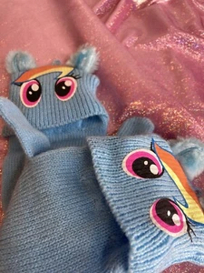 My Little Pony Gloves Open Finger Option Half Finger Mittens Blue - Picture 1 of 5