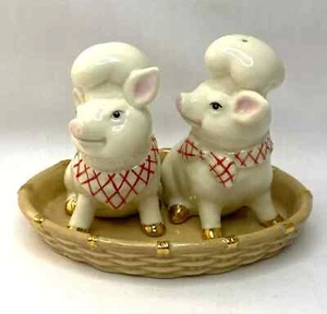 Lenox America by Design "Pigs in a Basket" Porcelain Salt & Pepper Shaker Set - Picture 1 of 9