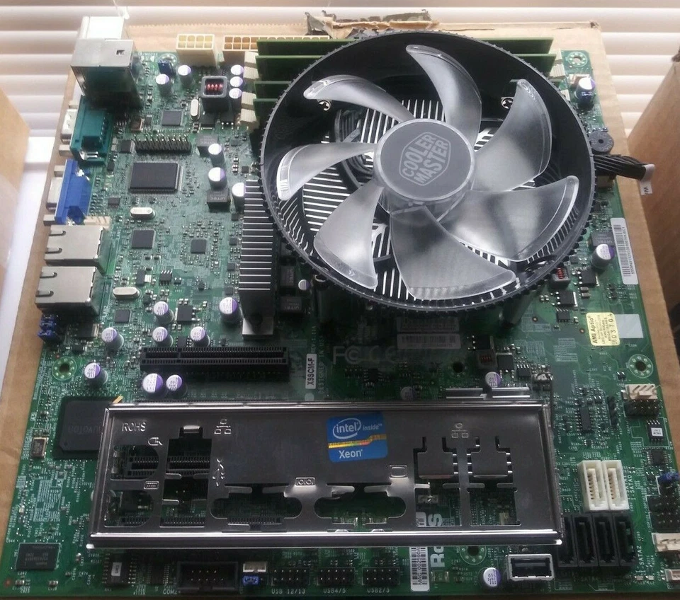 SUPERMICRO X9SCM-F w/E3-1270v2 32GB PC3-12800E RAM LGA1155 CPU COOLER I/O SHIELD - Image 1 of 4
