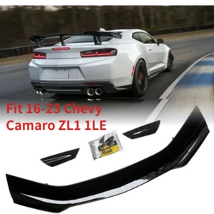 Fit 16-23 Chevy Camaro ZL1 1LE Gloss BlackStyle Rear Trunk Spoiler Wing Lip ABS - Bild 1 von 7