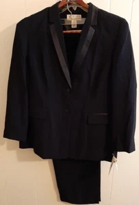 Vintage Norton McNaughton Women's Tuxedo Suit Plus Size 18 Black Formal Wear  - Picture 1 of 5