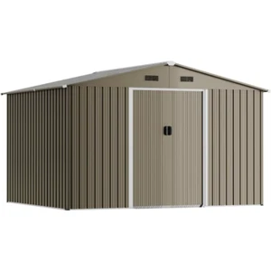 10FT x 8FT Outdoor Storage shed, Waterproof Lockable Door Metal Tool shed - Picture 1 of 6