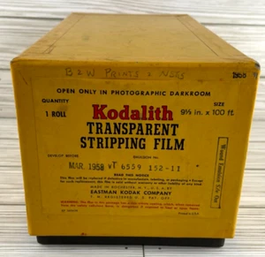 Kodak Kodalith Transparent Stripping Film Box 1958 6" x 10.75" x 5.75" Vintage - Picture 1 of 10