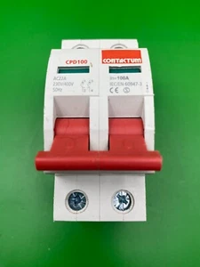 Contactum CPD100 100A Double Pole Main Switch Isolator - Picture 1 of 4