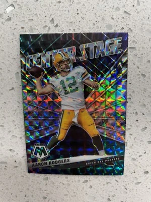 Aaron Rodgers 2021 Panini Mosaic Center Stage #CS6 Silver Mosaic Packers - Image 1 of 4