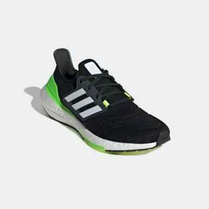 Men's Adidas UltraBoost 22 Running Shoes Black / White / Green Sz 14 GX6640 - Picture 1 of 8