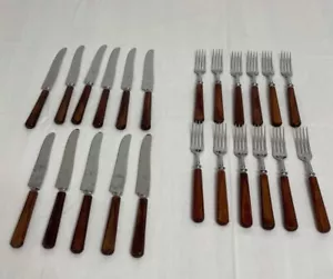 22 piezas cubiertos de baquelita Boker vintage 11 cuchillos forjados 11 horquillas - Imagen 1 de 5