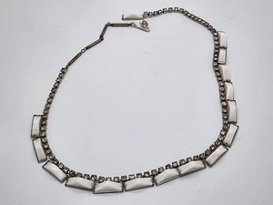 Kramer Strass Halskette NY klar weiß Dreieck Designer Vintage Nachlass - Bild 1 von 6