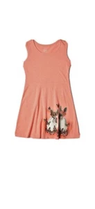 Wonder Nation Girls Sleeveless Scope Neck Peach Bunny Rabbit Play Dress - Picture 1 of 12