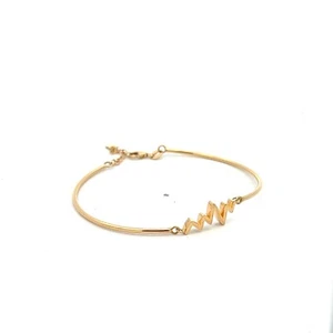 18 Karat Gold Armband Armreif Herzschlag klein XS feiner Schmuck 3,95 Gramm - Bild 1 von 16