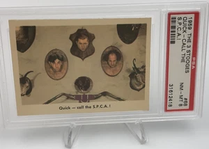 1959 THE THREE STOOGES Trading Card QUICK - CALL THE S.P.C.A.! #68 graded PSA 8 - Bild 1 von 10