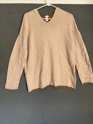 J Jill M Sudadera con Capucha Reversible Rosa Marrón Arrugado Terracota Camafeo Foto 1 de 4