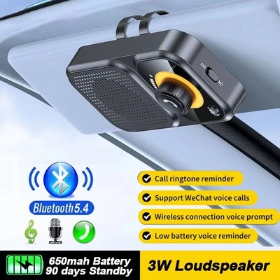 Altavoz manos libres Bluetooth Altavoz para automóvil Siri Llamadas de voz Parasol Hikkin Foto 1 de 4