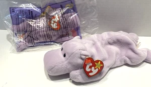 Ty Beanie Babies Raro 1993 Retirado Happy Hippo Coleccionable ¡con Errores! - Imagen 1 de 8