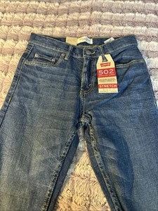 New Levi’s 502 Stretch Blue Taper Jeans Size 12 Or 26 By 26 - Picture 1 of 7