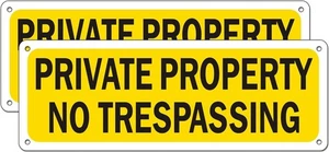 Kein Betreten von Privatgrundstück Schild Aluminium Metall für Haus (2er Pack, 10 x 3,5) - Bild 1 von 7