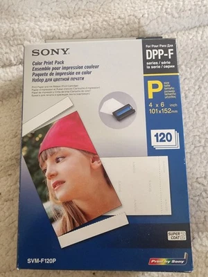 Sony SVM-F120P 4 x 6" Paper with 2 Color Print Ribbon 100 sheets SONY DPP-F - Image 1 of 2