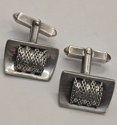 Vintage Manschettenknöpfe aus 925er Silber - 11,4 gramm - 14 x 21 mm - Bild 1 von 4