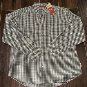 NWT Levi Strauss Signature Olive Green/Black Men’s Plaid Large Long Sleeve Shirt - Picture 1 of 11