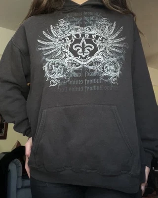 Sudadera con capucha de fútbol americano Saints Goth Fleur De Lis NFL Grunge Distressed XL Foto 1 de 4