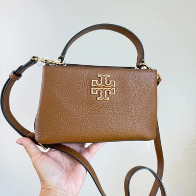 Tory Burch Britten Micro Satchel 145357 Moose - Image 1 of 4