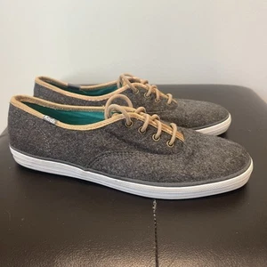 Keds Womens Champion Sneakers Shoes Gray Wool Low Top Lace Up 8.5 EUR 39.5 - Picture 1 of 10