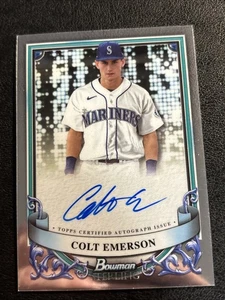 2024 Bowman Sterling PROSPECT Colt Emerson ON-CARD AUTO Seattle Mariners PA-CE - Picture 1 of 3
