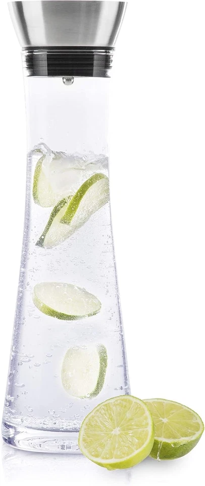 HI - Wasserkaraffe Glaskaraffe Glas-Karaffe Glaskanne Wasserkrug Glaskrug 1 L - Bild 1 von 4