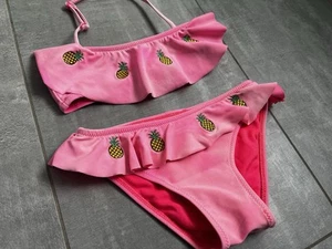 Bikini Gr. 110 Mädchen pink Ananas zweiteilig baden - Bild 1 von 5
