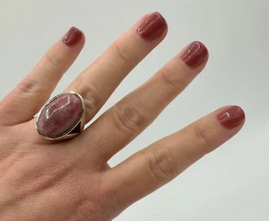 Sterling Silber rosa Turmalin oval fett Statement Ring Größe M Ref: DAN132 - Bild 1 von 8