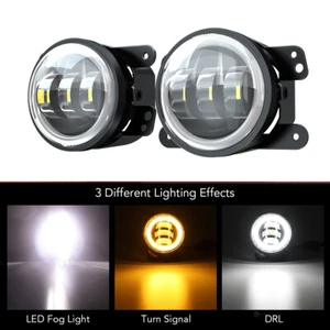 4"LED Fog Light DRL Kit for Dodge Charger Caravan Avenger Jeep Grand Cherokees - Picture 1 of 12